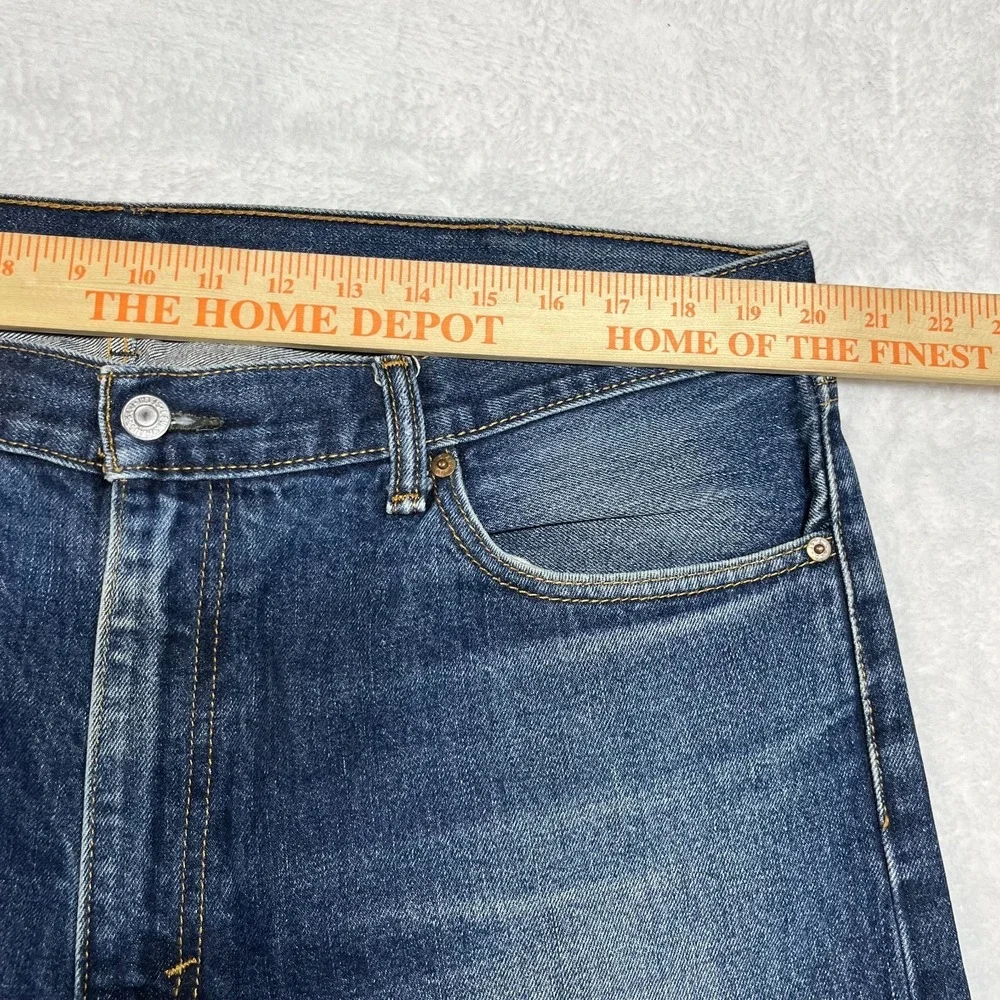 Levi's 505 Jeans Men's Blue Denim High Rise Relaxed Straight Fit Zip Fly - 40x28
